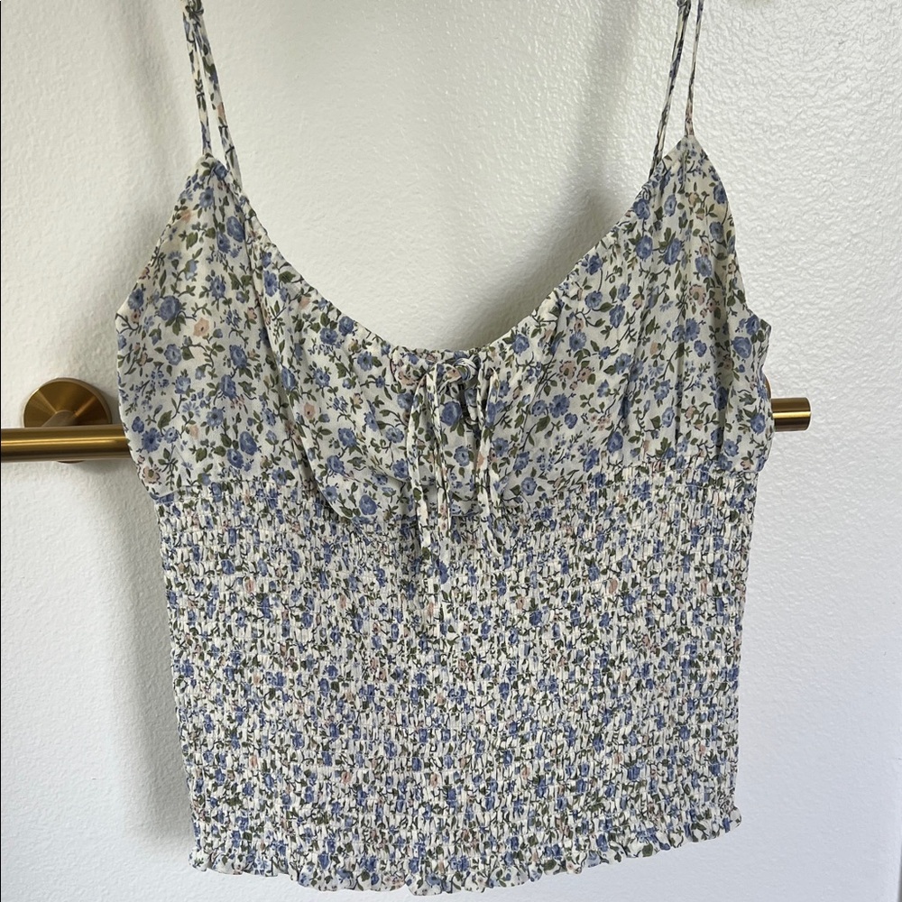 Reformation Blue and White Floral Camisole